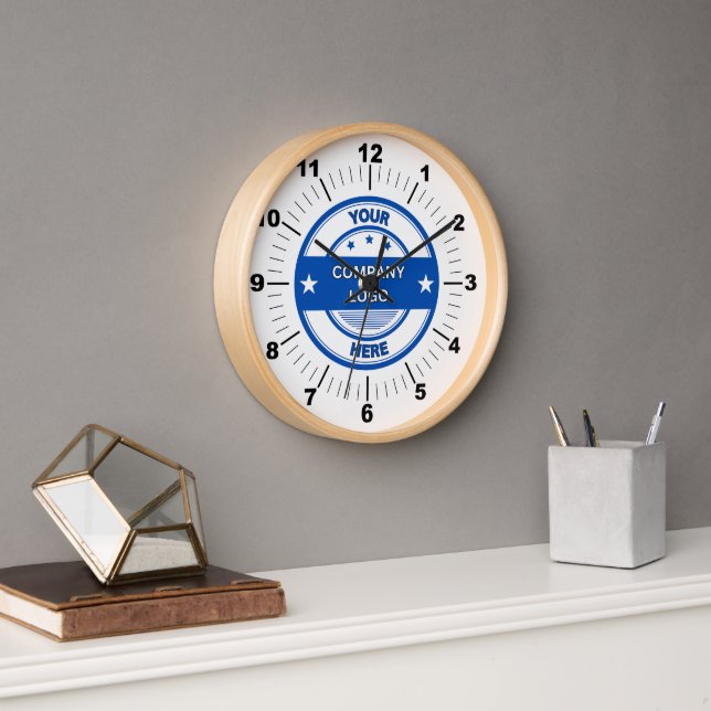 NEW! Wall Clock, 10" Round Natural Wood Frame Clock (Office)