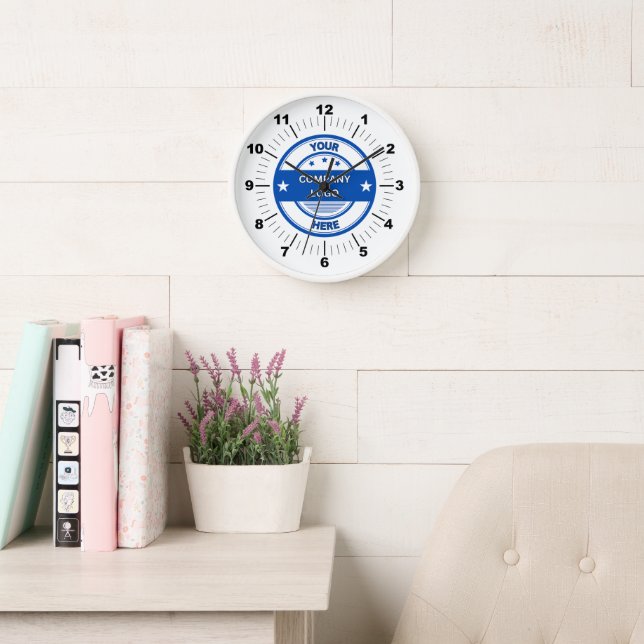 NEW! Wall Clock, 10" Round White Wooden Frame Clock (Reading Room)