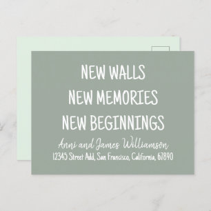 NEW WALLS NEW MEMORIES NEW BEGINNINGS Moving Holiday Postcard