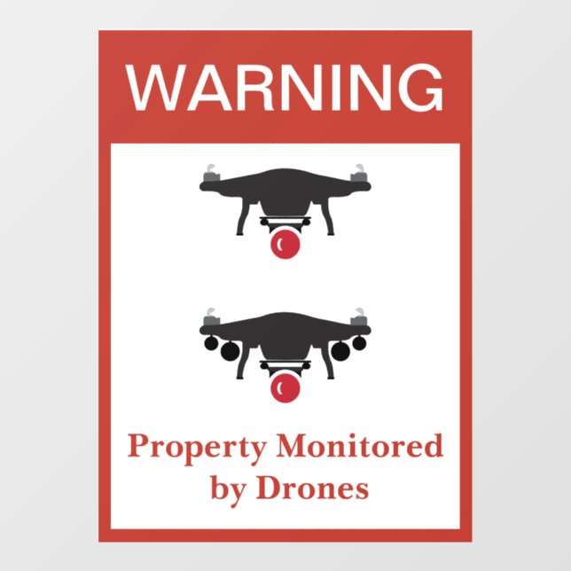 NEW! Warning: Property Monitored by Drones  (Sheet)