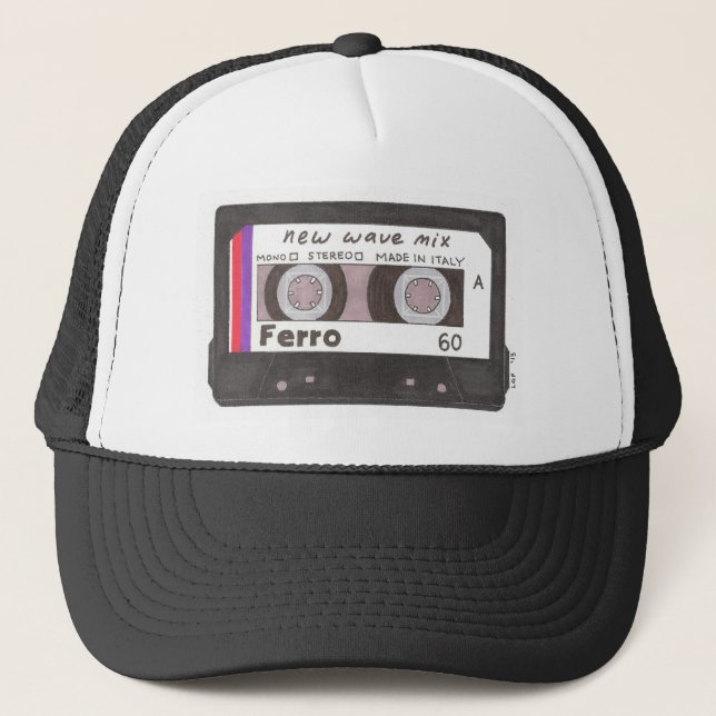 New Wave Cassette Tape Trucker Hat (Front)