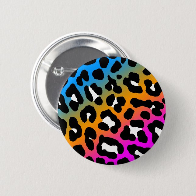 NEW WAVE EIGHTIES RETRO LEOPARD PRINT COLOURS PIN (Front & Back)