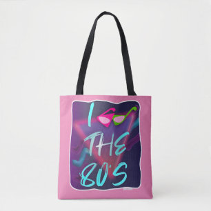 New Wave Glasses Style Eighties Love Slogan Tote Bag