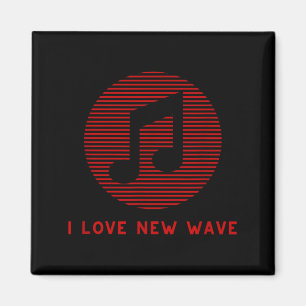 New Wave Music Red And Black Funny 70's 80's Music Magnet