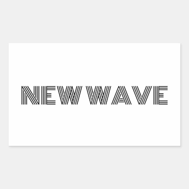 New Wave Rectangular Sticker (Front)