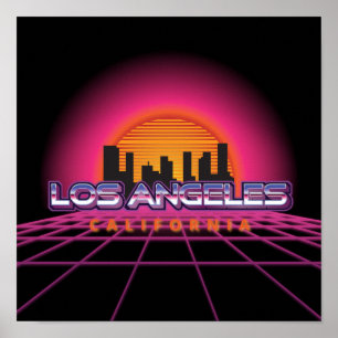 New Wave Retro Los Angeles Poster