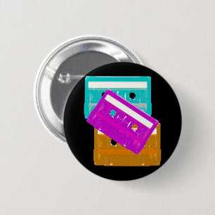 New Wave Retro Vintage 80s Cassette Tapes Pin