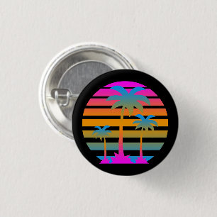 NEW WAVE VINTAGE 80s RETRO SUNSET PALM TREES PIN