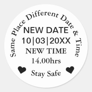 New Wedding Date Simple Classic Round Sticker