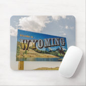 New Welcome to Wyoming Sign - State Borders Mouse Pad (With Mouse)