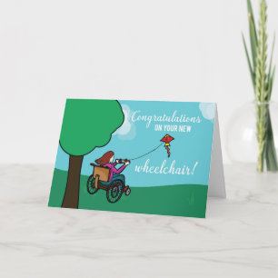 New Wheelchair Congratulations, Girl, Kite Card