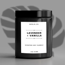 New White Modern Candle Product Label Sticker