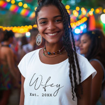 New Wife "Wifey" Simple Elegant Script Year Est.