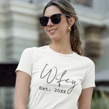 New Wife "Wifey" Year Est. Simple Elegant Script