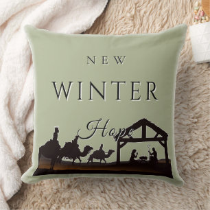 New Winter Hope w/ Nativity Scene II Cushion