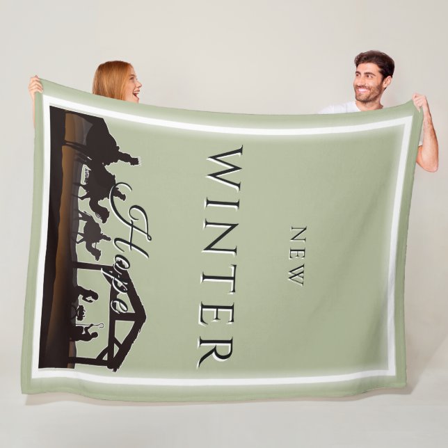 New Winter Hope with Nativity Scene II Fleece Blanket (In Situ)