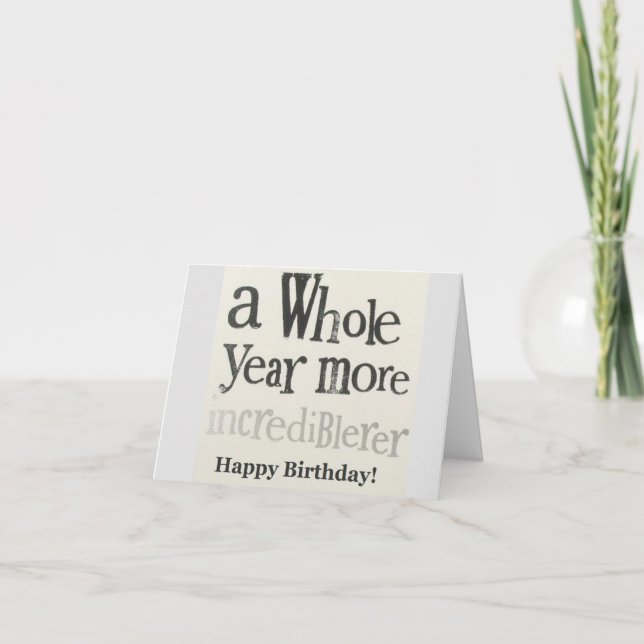 "NEW WORD" FOR "YOUR BIRTHDAY" WISH CARD (Front)