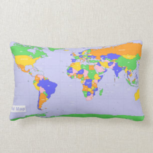 New World Map Lumbar Cushion