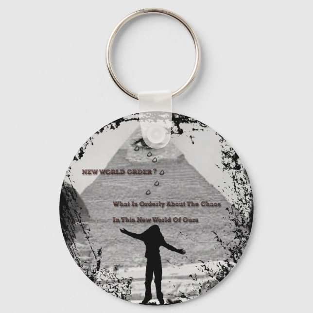 "NEW WORLD ORDER ?"* KEY RING (Front)