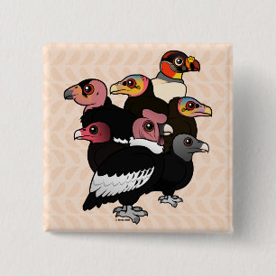 New World Vultures 15 Cm Square Badge