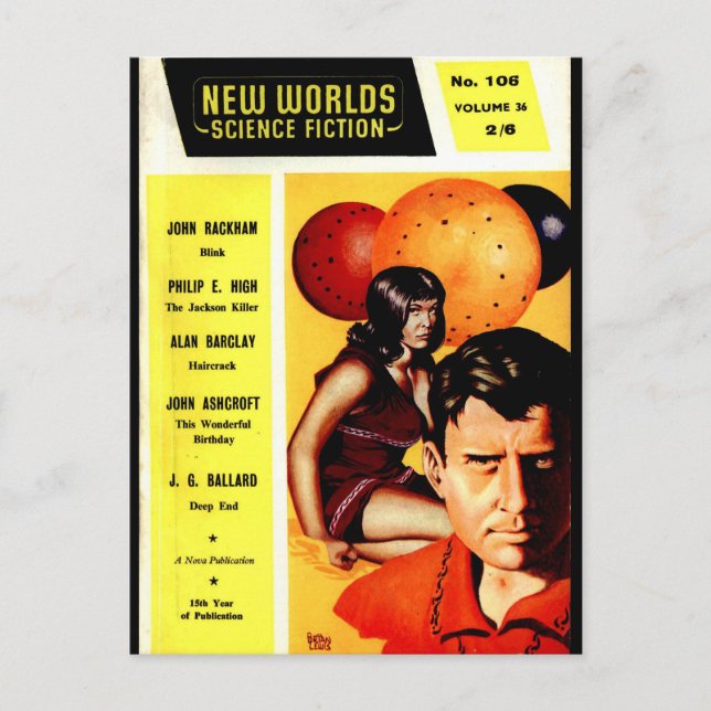 New Worlds 106 (1961-05.Nova)_Pulp Art Postcard (Front)