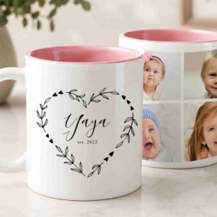 New Yaya Year Est. Four Photo Collage Two-Tone Coffee Mug