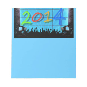 New Year 2014 Office City Party Colourful Fun Art Notepad
