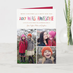 New Year   2017 was Awesome   3 Photos Card