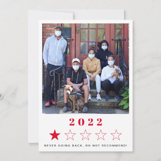 New Year 2022 Photos Red Holiday Card (Front)