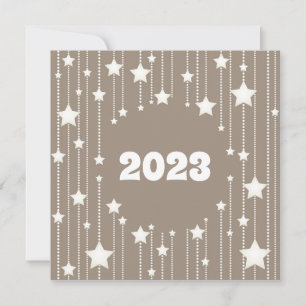 New Year 2023 natural beige white stars