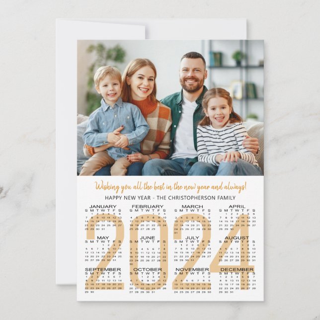 New Year 2024 Calendar Photo Custom Colour (Front)