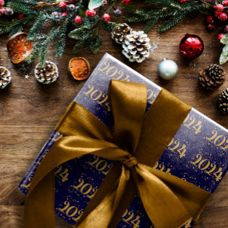 New Year 2024 Navy Wrapping Paper