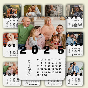New Year 2025 Calendar September Family Photo Magnet