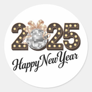 New Year 2025 Classic Round Sticker