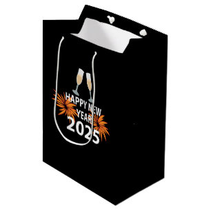 New Year 2025 Happy New Year Medium Gift Bag