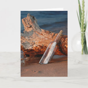 New Year 2025 Message in a Bottle Holiday Card