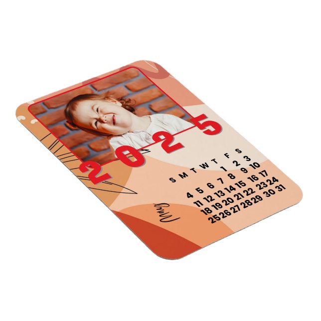 New Year 2025 Month of May Calendar Family Photo Magnet (Right Side)