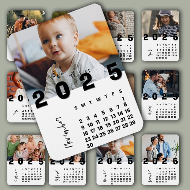 New Year 2025 November Month Calendar Family Photo Magnet (New Year 2025 November Month Calendar Family Photo Magnet)