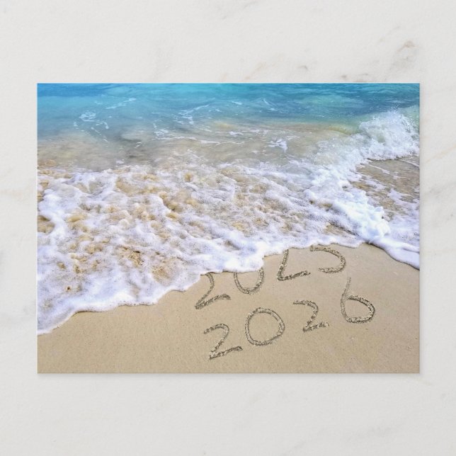 New Year 2026 Beach Sand Thank You Postcard (Front)