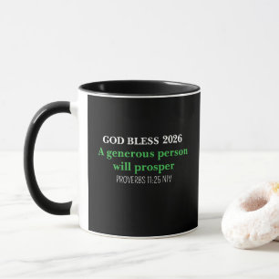 New Year 2026 Blessings Festive Simple Black Mug