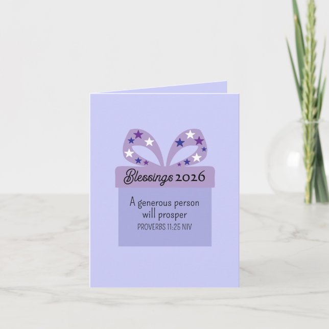 New Year 2026 Blessings Prosperity Scripture Blue Card (Front)