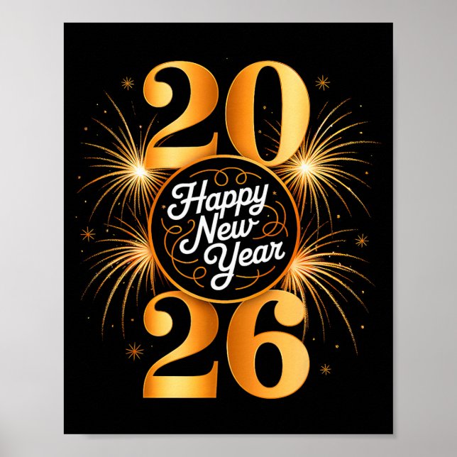New Year 2026 Fireworks Happy New Year 2026 Men Wo Poster (Front)