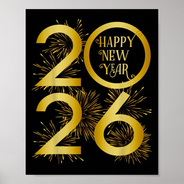 New Year 2026 Fireworks - Happy New Year 2026  Poster (Front)