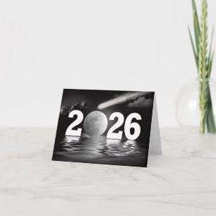 New Year 2026 Full Moon Business Thank You Card
