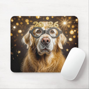 New Year 2026 Golden Retriever Humor Mouse Pad
