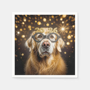 New Year 2026 Golden Retriever Humour Napkin