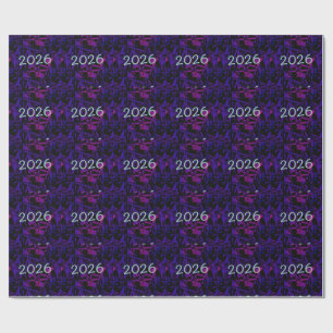 NEW YEAR 2026 New Years neon purple texture Xmas Wrapping Paper