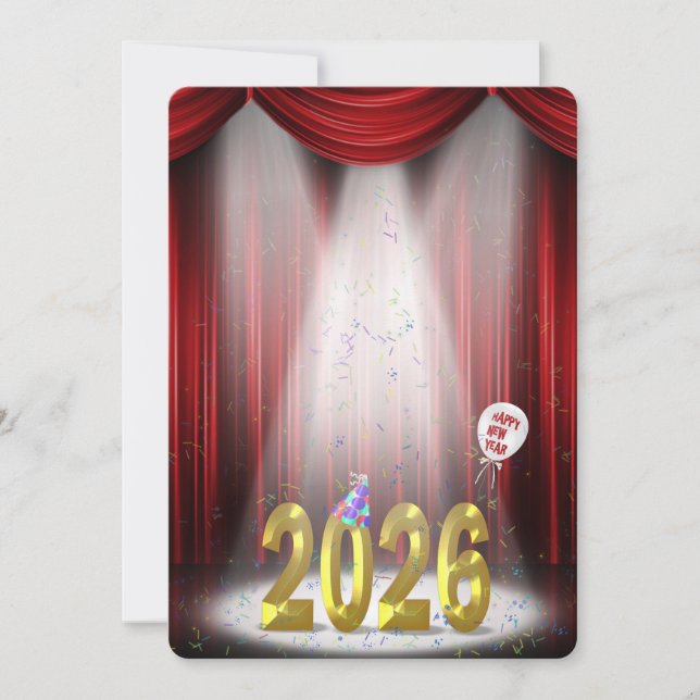 New Year 2026 Party In the Spotlight Invitation (Front)