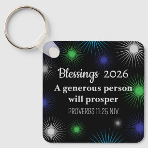 New Year 2026 Prosperity Colorful Lights Blessings Key Ring