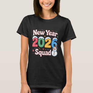 New Year 2026 Squad Funny Snowman Holiday Celebrat T-Shirt